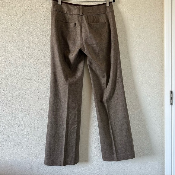 Banana Republic Wool Blend Martin Dress Pants Sz 4 Stretch Brown Preppy Academia - Picture 8 of 11